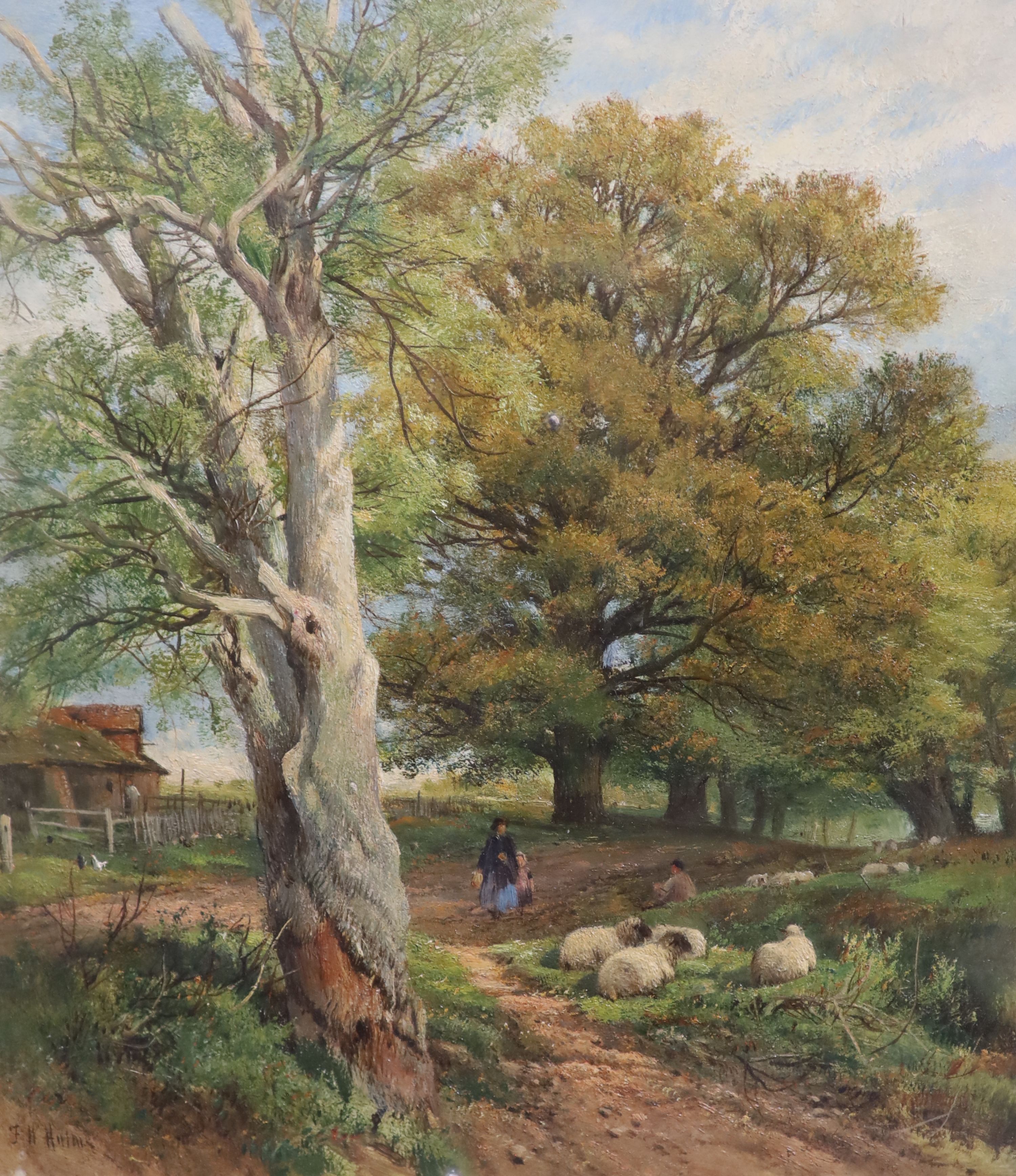 Frederick W Hulme, A Shady Glade & The Road to the Farm, Oil on board, 35 x 30 cm.
